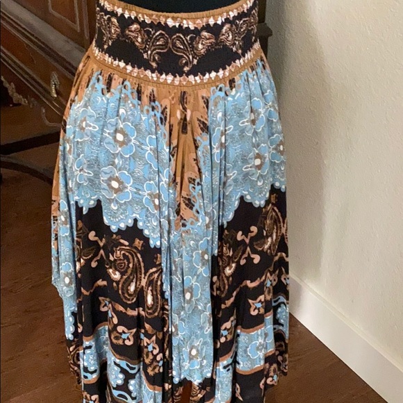 Free People Turquoise, Brown, Black Skirt. Size XS - Picture 4 of 7
